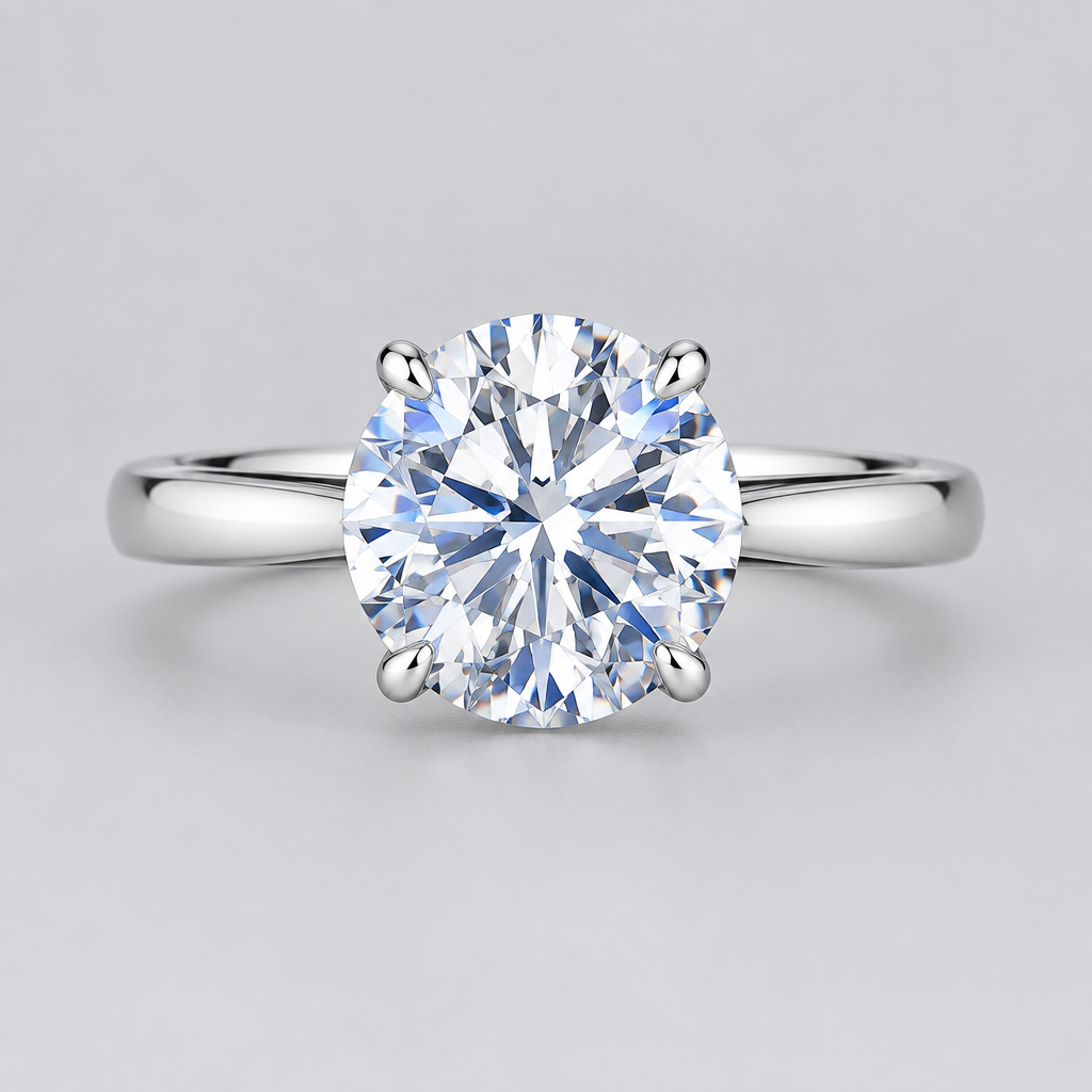 5 Carat Moissanite Platinum-Plated Ring – Luxury Statement Ring for Women, Dainty Engagement Style Jewelry Gift