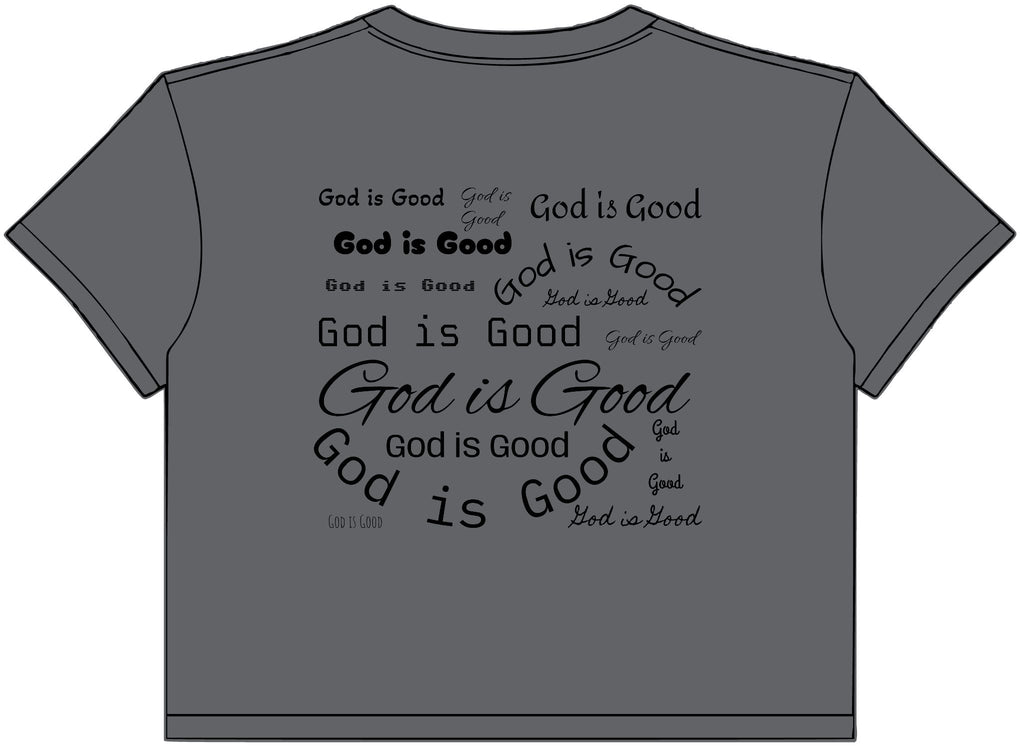 Women’s Crop Tee – Minimalist “God Is Good” Graphic