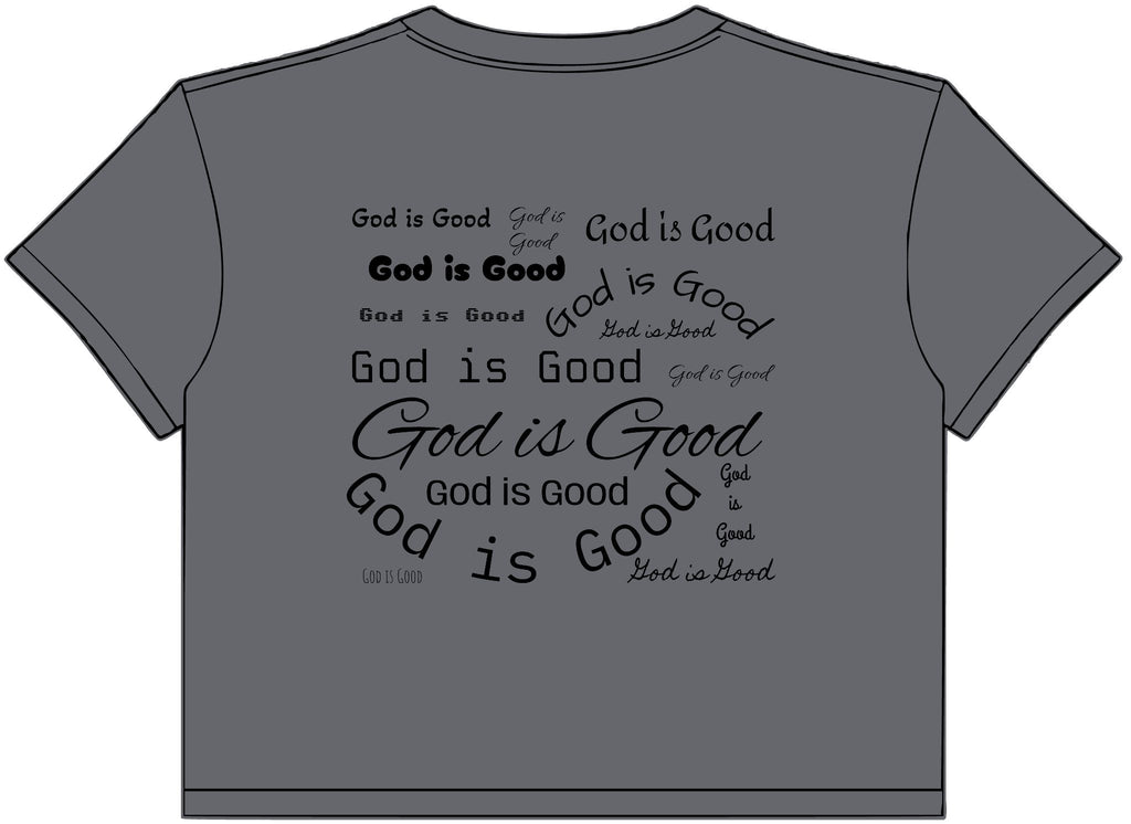 Women’s Crop Tee – Minimalist “God Is Good” Graphic