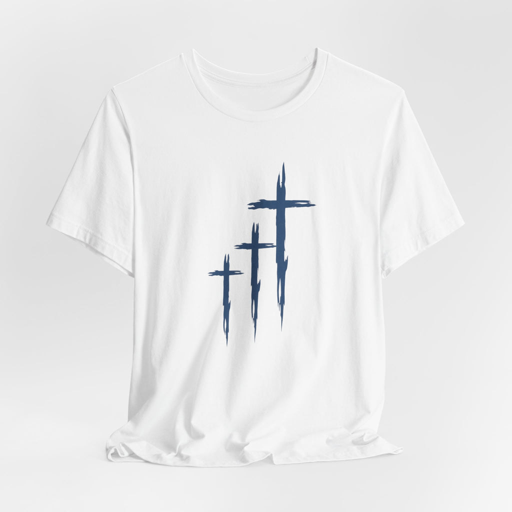 Christian Cross Trio T-Shirt – Minimalist Faith Graphic Tee for Women, Cute Religious Shirt Gift for Her