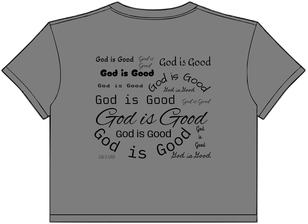 Women’s Crop Tee – Minimalist “God Is Good” Graphic - Legacy of Light Finds